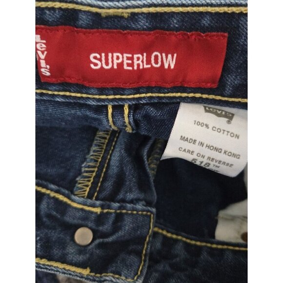 Levis 518 Size 15 Jr BLUE Superlow Bootcut FLARE Denim - Picture 4 of 5